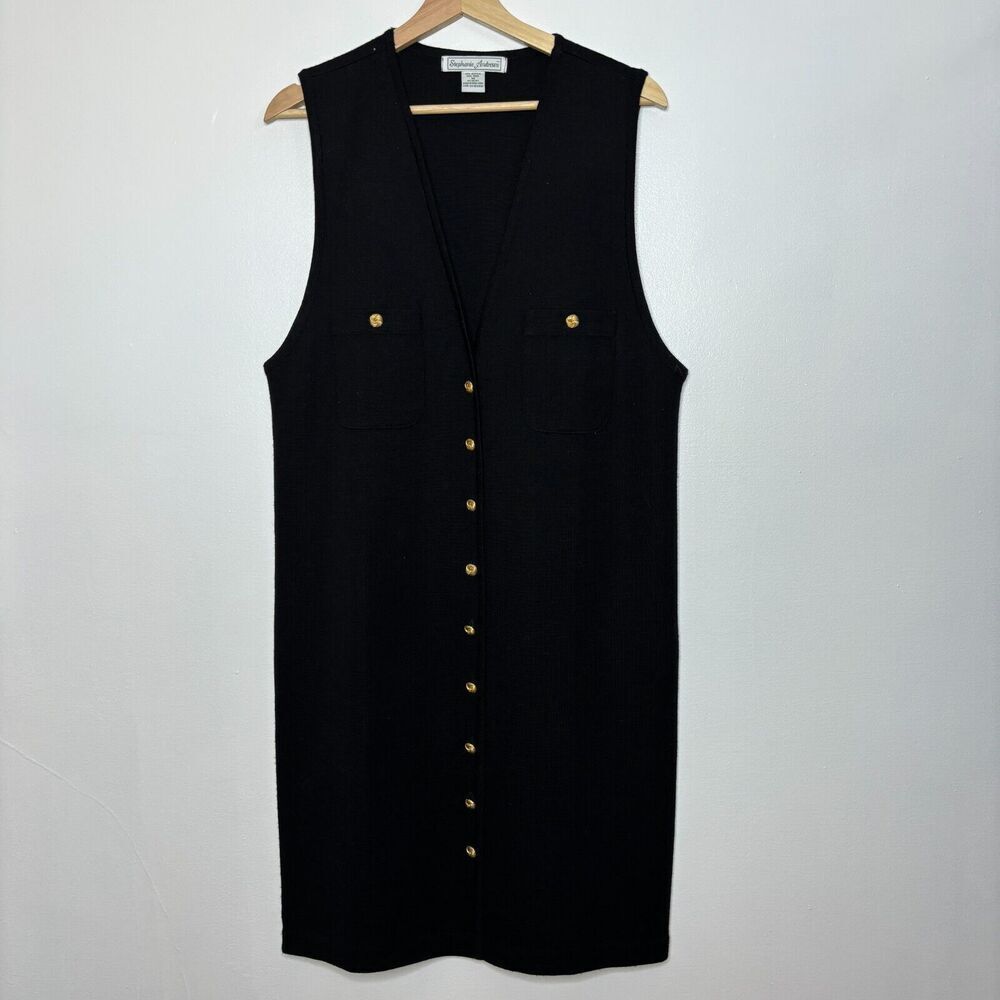 Stephanie Andrews Vintage Jumper Dress Wool Knit Sleeveless Sweater Dress M